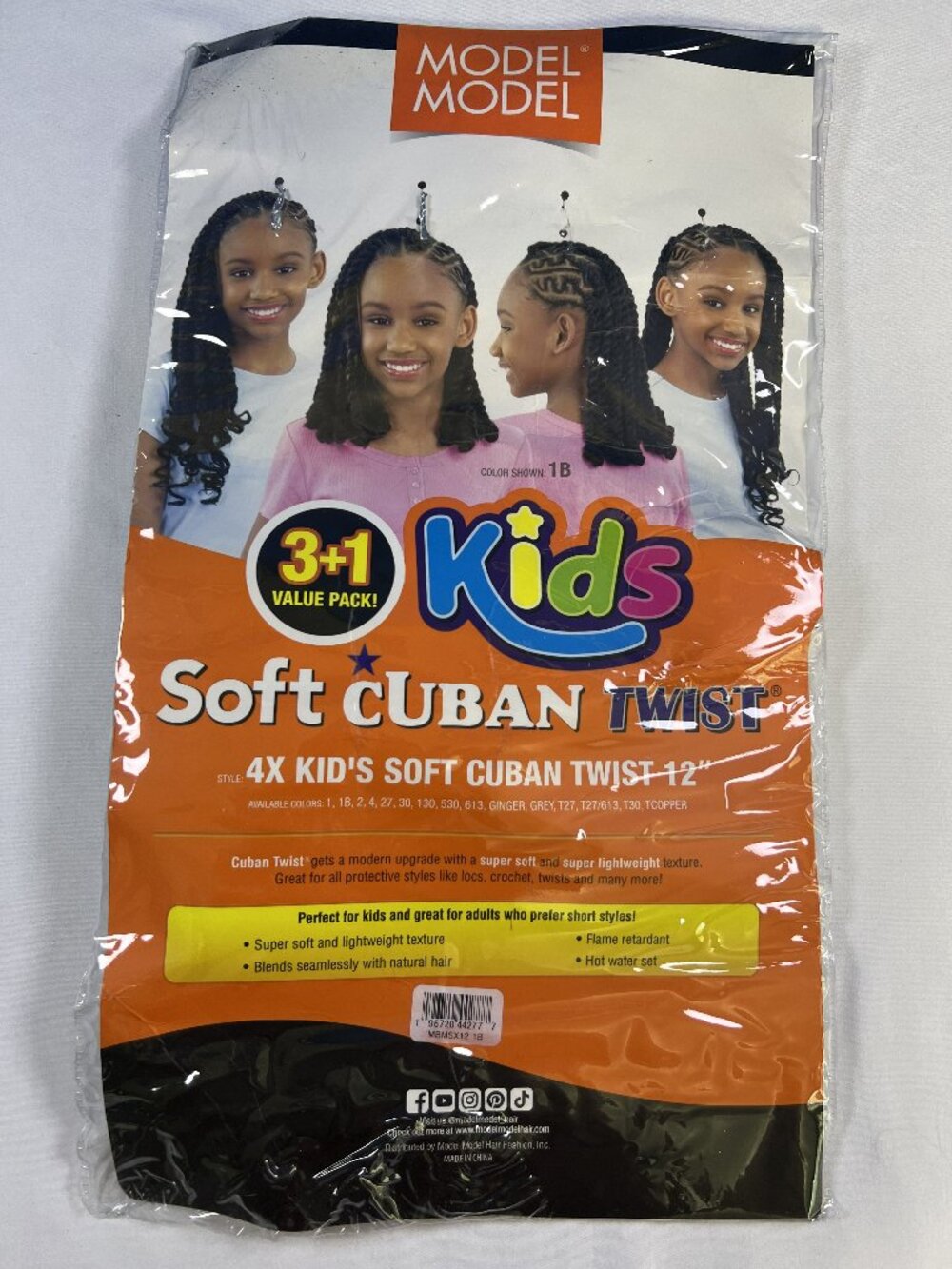 ModelModel Kids Soft Cuban Twist Color 1B 12" length